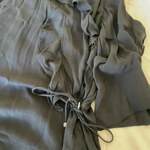 Rare IRO Birle ruffle black tunic blouse - Picture 10 of 15